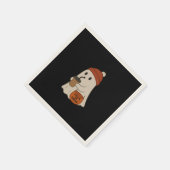 Süßer unheimlicher Geist mit roter Beanie Hallowee Serviette (Ecke)