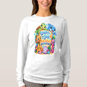 Süßer Unterwasser-Geburtstagsaufkleber T-Shirt