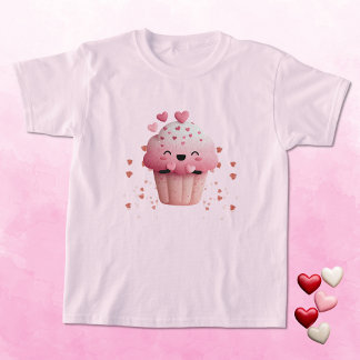 Süßer Valentins-Cupcake mit Herzen T-Shirt