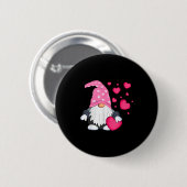 Süßer Valentins-Gnom mit Herzballon Frieden L Button (Vorne & Hinten)