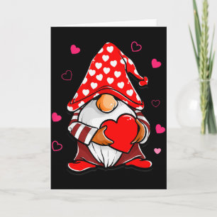 Süßer Valentins-Gnom mit Herzballon Frieden L Karte