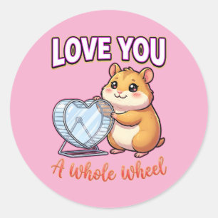 Süßer Valentins-Hamster – Liebe dich ein ganzes Ra Runder Aufkleber