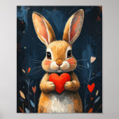 Süßer Valentins-Hase Moderne Kunst Poster (Vorne)