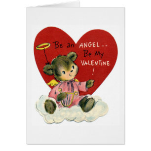 Süßer Valentins-Retro-Engel-Bär