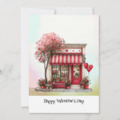 Süßer Valentinsladen Flat Feiertagskarte (Vorderseite)