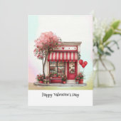 Süßer Valentinsladen Flat Feiertagskarte (Stehend Vorderseite)