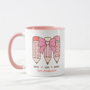 Süßer Valentinstag-Bleistift für Lehrer personalis Tasse