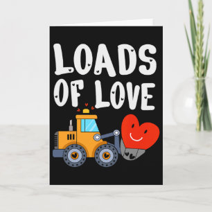 Süßer Valentinstag-Bulldozer voller Liebe Fahrzeug Karte