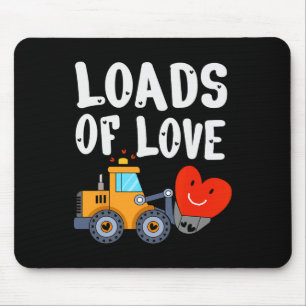 Süßer Valentinstag-Bulldozer voller Liebe Fahrzeug Mousepad