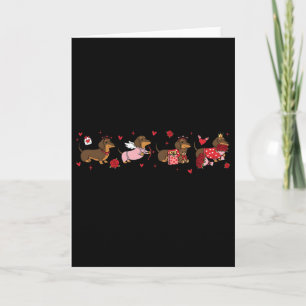 Süßer Valentinstag-Dachshund-Cupid-Welpe-Hund-Mama Karte