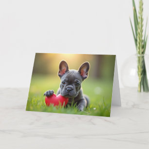 Süßer Valentinstag Französische Bulldogge Feiertagskarte