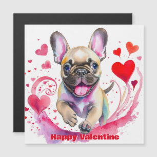 Süßer Valentinstag Französischer Bulldogge Magnetkarte