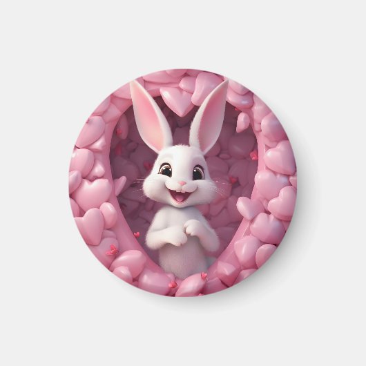 Süßer Valentinstag-Hasen-Magnet Magnet (Vorne)