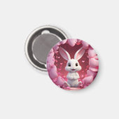 Süßer Valentinstag-Hasen-Magnet  Magnet (Vorderseite/Rückseite)