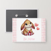 Süßer Valentinstag-Hasenkaninchen Button (Vorderseite/Rückseite)