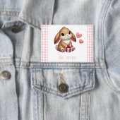 Süßer Valentinstag-Hasenkaninchen Button (Insitu)