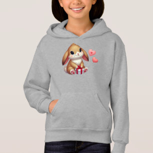 Süßer Valentinstag-Hasenkaninchen Hoodie