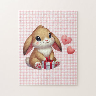 Süßer Valentinstag-Hasenkaninchen Puzzle