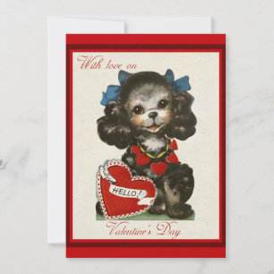 Süßer Valentinstag-Hund im Vintage-Stil