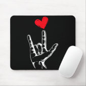 Süßer Valentinstag_ Ich liebe dich Handzeichenspra Mousepad (Mit Mouse)
