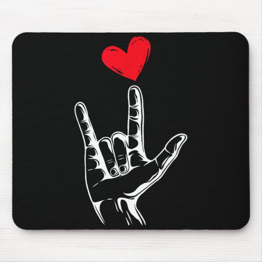 Süßer Valentinstag_ Ich liebe dich Handzeichenspra Mousepad (Vorne)