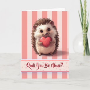 Süßer Valentinstag-Igel - Wirst du mein sein? Karte