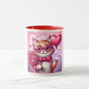 Süßer Valentinstag-Kater/Kätzchen Tasse