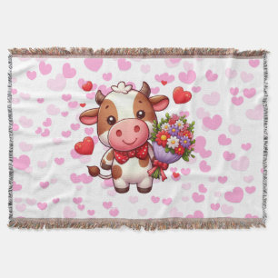 Süßer Valentinstag-Kuh Decke