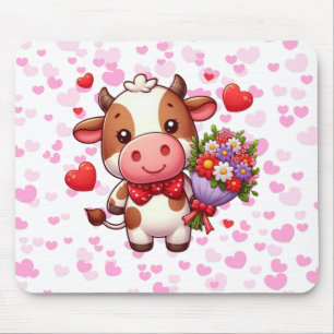 Süßer Valentinstag-Kuh Mousepad