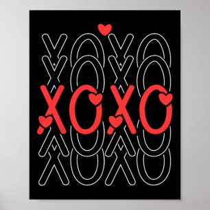 Süßer Valentinstag Liebe Gestapeltes Xoxo Valentin Poster