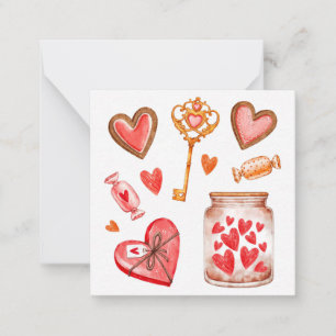 Süßer Valentinstag Mitteilungskarte
