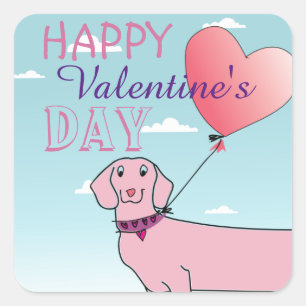 Süßer Valentinstag Quadratischer Aufkleber
