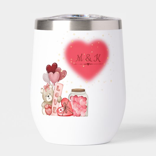 Süßer Valentinstag-Stemless-Weinbecher (Vorderseite)