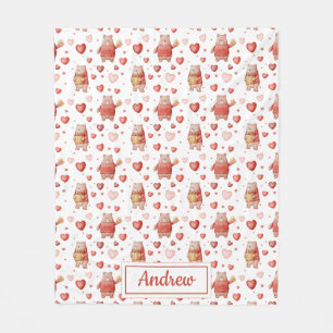 Süßer Valentinstag-Teddybär-Kinder-Decke Fleecedecke