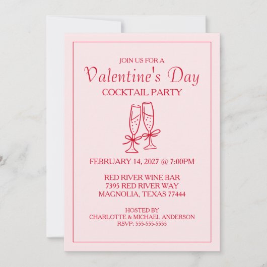 Süßer Valentinstag XOXO Rosa Rot Feiertagskarte (Vorderseite)