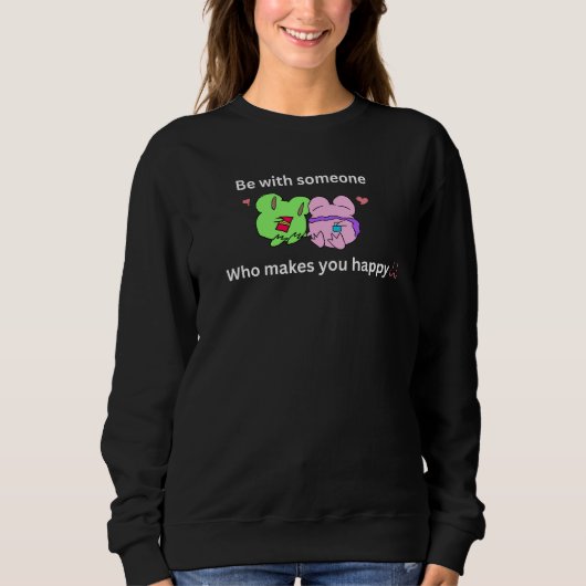 Süßer Valentinstag-Zitat-Frosch Sweatshirt (Vorderseite)