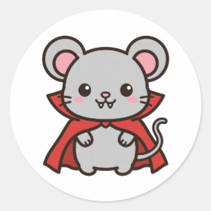 Süßer Vampir-Maus Halloween Runder Aufkleber
