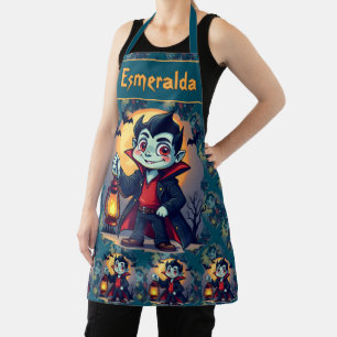 Süßer Vampir mit Laterne Kawaii Halloween Schürze