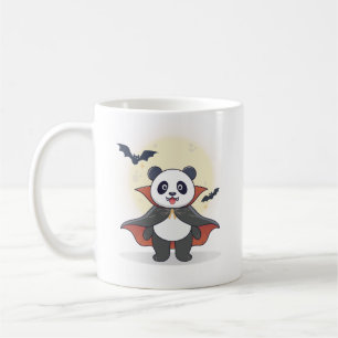 Süßer Vampir-Panda mit Kapuze und Fledermäusen Kaffeetasse