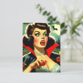 Süßer Vampir Pin-up Postkarte (Stehend Vorderseite)