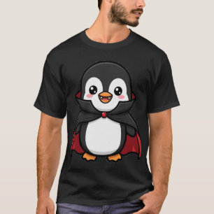 Süßer Vampir Pinguin Halloween T-Shirt
