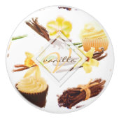 Süßer Vanilla Orchid Monogramm Keramikknauf (Vorderseite)