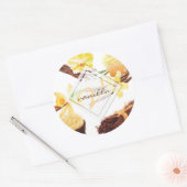 Süßer Vanilla Orchid Monogramm Runder Aufkleber (Umschlag)