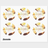 Süßer Vanilla Orchid Monogramm Runder Aufkleber (Blatt)