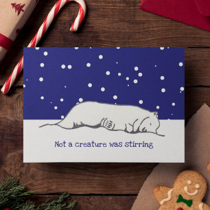 Süßer verschlafener Eisbär Weihnachts- und Feierta Feiertagskarte