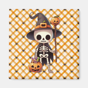 Süßer, verspielter Halloween-Skelett Magnet