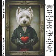 Süßer viktorianischer Westie-Hund, rotes Herz ES9