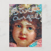 Süßer Vintage-Engel-Collage Postkarte (Vorderseite)