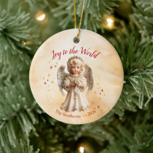 Süßer vintage Engel Weihnachten Keramik Ornament