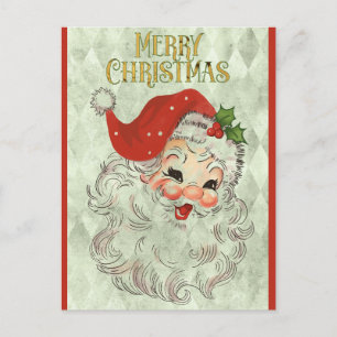 Süßer vintage frohe Weihnachten Santa Claus Postkarte